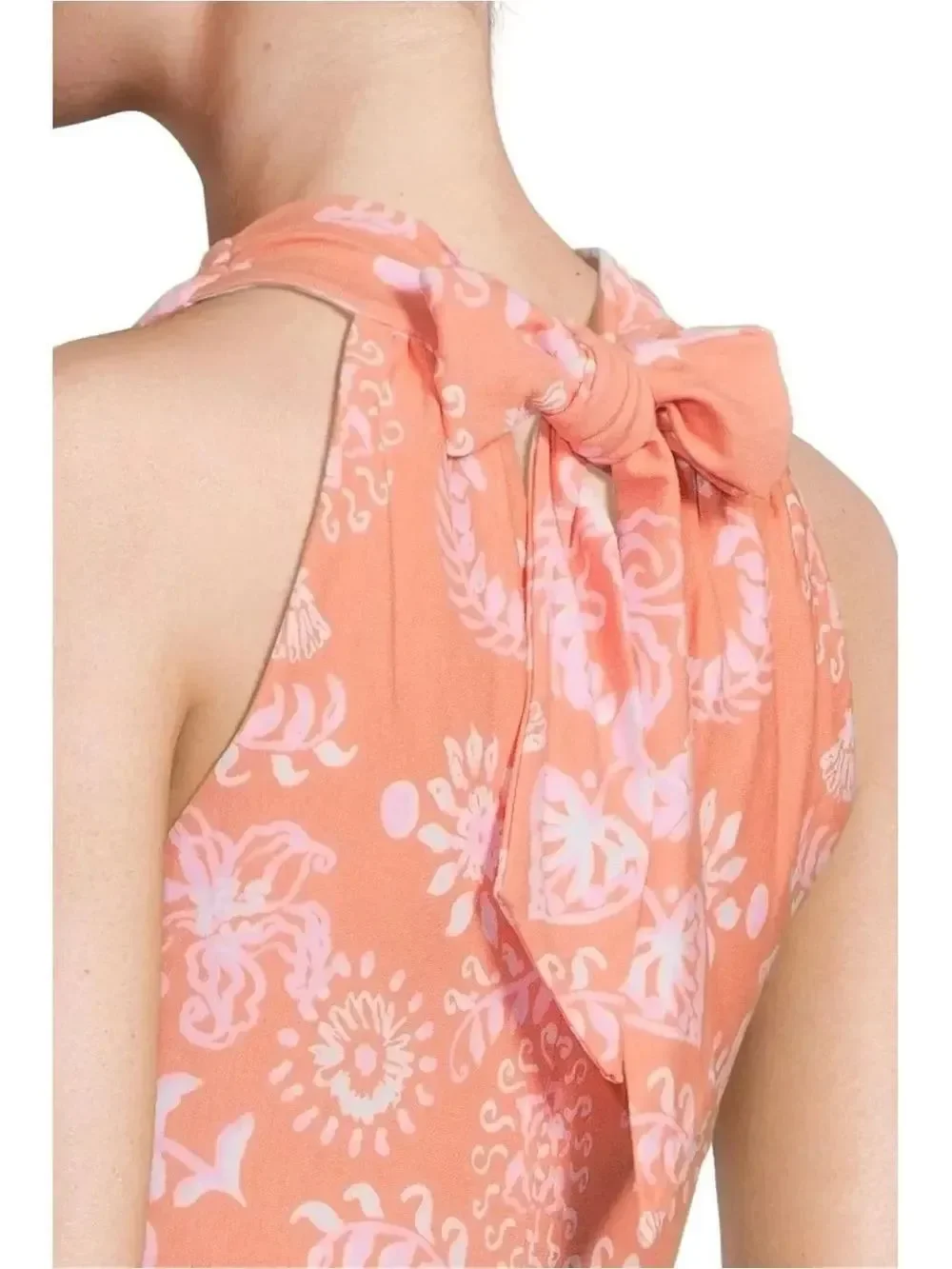 Lilly Pulitzer Montecito Halter Maxi Dress Sleeveless Coral Papaya Breezy Palm